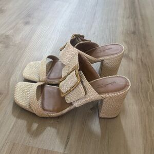 Elegant Beige Heeled Sandals